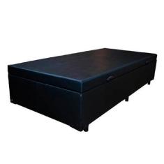 Imagem de Cama Box Baú Solteirao King Sintético Preto Com 203X96x44cm - Imperium