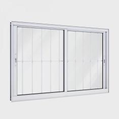 Imagem de Janela de Alumínio de Correr 100x150cm 2 Folhas com Grade Lucasa