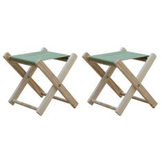 Imagem de Kit 2 Banquinho De Madeira Banqueta Pescador-verde