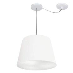 Imagem de Lustre Pendente Cone Com Desvio de Centro Vivare Md-4276 Cúpula em Tecido 30x40cm - Bivolt