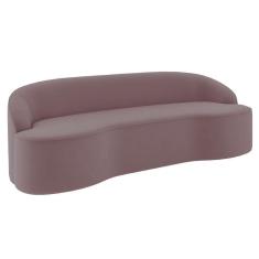 Imagem de Sofá 4 Lugares Para Sala De Estar Living 230cm Theo D06 Veludo Rosa - Mpozenato