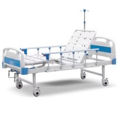 Imagem de Cama Hospitalar Manual Luxo Aço Resistente 120Kg - Dansong