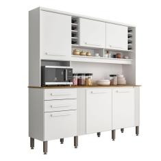Imagem de Armário De Cozinha 6 Portas 2 Gavetas Catar Sallêto Móveis Branco
