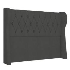 Imagem de Cabeceira Casal Cama Box 140cm Malva I02 Veludo Chumbo - Mpozenato