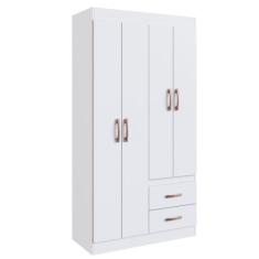 Imagem de Guarda Roupa Solteiro 4 Portas 2 Gavetas Córdova Doripel Branco