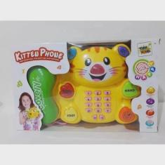 Imagem de Piano Gato Telefone Musical Infantil Teclado Baby Com Luz - Toy King