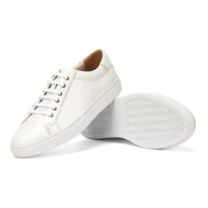 Imagem de Waillynice Tênis masculino de couro legítimo, branco, liso, casual, leve, respirável, tênis masculino, Branco, 41