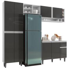 Imagem de Cozinha Completa Modulada 5 Peças Cinza Branco Fosco
