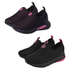 Imagem de KIT 2 PARES Tenis Infantil Calce Facil Menina Pink K Telinha e Pink K Bordado Kidstep-Feminino