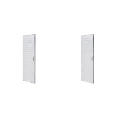 Imagem de Kit com 2 Portas de Aço Lambri 215x83cm Batente 12cm Qualitysol Branco