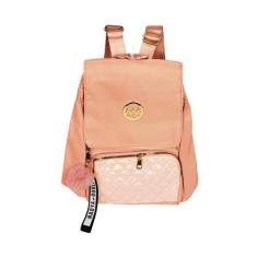 Imagem de Bolsa Mochila Feminina Com Chaveiro Pompom Escolar Trabalho - Haoya, R