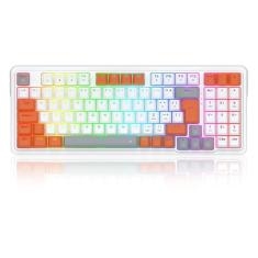 Imagem de Teclado Redragon Gloria Branco Laranja Rgb Abnt2 Switch Red