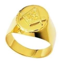 Imagem de Anel Maçon Masculino Oval Ouro 18K 6,2G Original