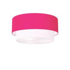 Imagem de Plafon Duplo Cilíndrico Md-3062 45x40cm Bivolt Pink Branco