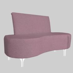 Imagem de Sofá 2 Lugares Feijão Organico Pes Metal Cromados 140cm  - Beatriz Dec