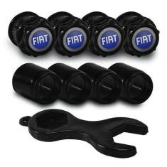 Imagem de Bicos Capa de Válvula Preto Pneu Fiat Azul - DCAPS