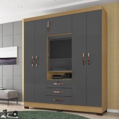 Imagem de Guarda Roupa Casal Roma 6 Portas 3 Gavetas com Espelho I01 - Clique Chique Móveis