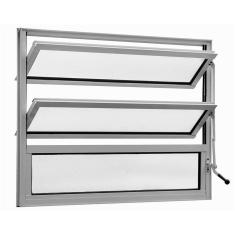 Imagem de Janela Basculante 1 Secção Central Topsul Vidro Mini Boreal 60x80cm Esquadrisul