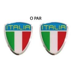 Imagem de Emblema Escudo Italia C/ Moldura Alto Relevo Fiat Par