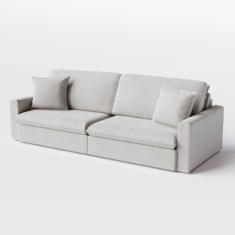 Imagem de Sofá Cama Bélgica 2,70M Em Linho Safira Off White - Home Mobily