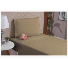 Imagem de Jogo De Lençol Cima E Baixo Algodão 3 Peças Solteiro Cinza - Beatriz E