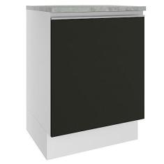 Imagem de Balcão Madesa Glamy 60 cm 1 Porta - Branco/Preto