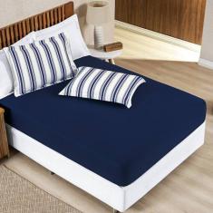 Imagem de Jogo De Lençol Queen Marin Malha 100% Algodão 3 Peças - Bia Enxovais