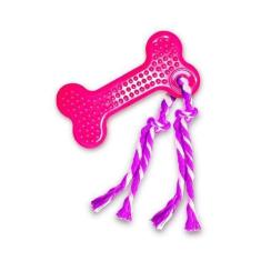 Imagem de Brinquedo São Benedito Pet Osso Dental Maciço Com Cravo Rosa Para Cães