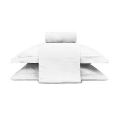 Imagem de Jogo de Cama Queen 300Fios 100%Algodão Appel Treccenti Branco 4Pçs