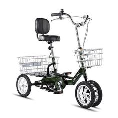 Imagem de Triciclo adulto com roda de 30,5 cm para atividades ao ar livre, ciclismo com cesta de compras para adultos e idosos, piquenique, ciclismo, pedalada