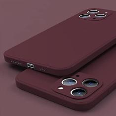 Imagem de Capa de telefone quadrada de silicone líquido para iPhone 14 12 11 13 Pro Max Mini X XR XS 7 8 Plus SE 2 Capa de proteção de lente completa, ameixa, para iPhone 13 Pro