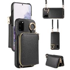 Imagem de Furiet Capa carteira para Samsung Galaxy S20 5G 6,2 polegadas com fivela de anel de alça de ombro, bolsa de órgão flip de couro PU de luxo, porta-cartão de crédito para celular para S 20 20S UW S2O G5
