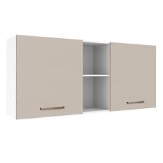 Imagem de Armário De Cozinha Aéreo 150 Cm 2 Portas E 2 Nichos Branco/Crema Agata