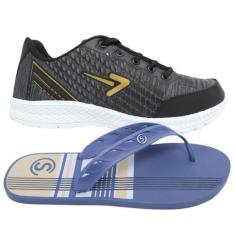 Imagem de Kit Tenis Esportivo E Chinelo Tamanho Especial Masculino Confortavel M