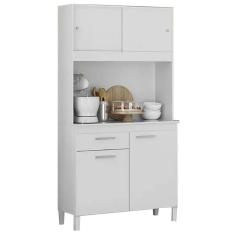 Imagem de Armário de Cozinha Ceara 4 Portas 1 Gaveta Atualle Cor Branco