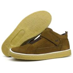 Imagem de Tênis Masculino Couro Básico Solado Emborrachado Casual Cano Alto Mosc