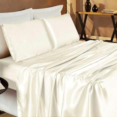 Imagem de Jogo De Lençol Queen Romantic Cetim Charmousse 4 Peças Palha