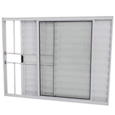 Imagem de Janela Veneziana 3 Folhas Alumínio Branco 1.00 x 1.20 Modular com Grad