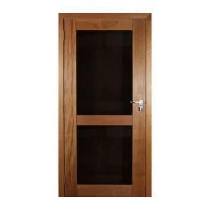 Imagem de Porta Zurique com Vidro Fumê Montada em Madeira Maciça Tauari - Mapaf,