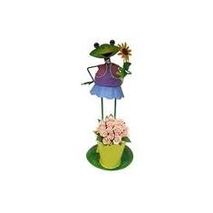 Imagem de Boneco Sapo com Balde de Flor Para Enfeite e Decoraçao de Jardim (BON-P-5)