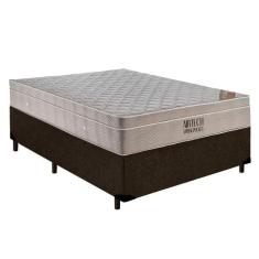 Imagem de Cama Box Casal Suede + Colchão Casal Ortobom Airtech Molas Springpocket (65x138x188) Marrom