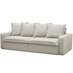 Imagem de Sofá Retrátil Reclinável Living 215cm Vêneto F04 Veludo Bege