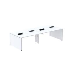 Imagem de Mesa de Plataforma Dupla para 4 Pessoas Corporativa 130x140/4p Branco