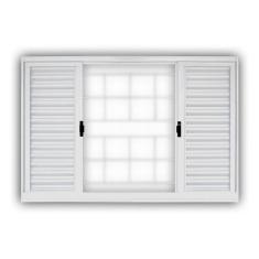 Imagem de Janela Veneziana Aço 4 Folhas com Grade Quadriculada MGM Minas Sul 100cmx120cm Branco