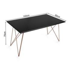 Imagem de Mesa de Jantar Trama Base Cobre com Tampo  140 X 80 - Asturias