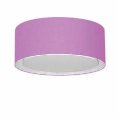 Imagem de Plafon Cilíndrico Duplo Md-3036 Tecido 50X25cm Bivolt Lilás