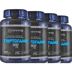 Imagem de 4 L-Triptofano 150 Cápsulas 860Mg - New Way