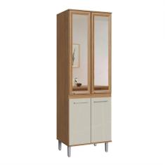 Imagem de Paneleiro Duplo 4 Portas Gaia Decibal Móveis Naturalle/Cristalo