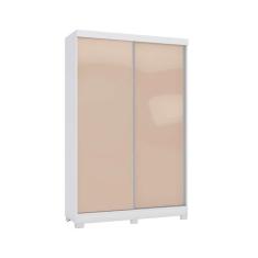 Imagem de Guarda Roupa 2 Portas de Correr e 2 Gavetas c/Pés N571 Branco/Macadamia - Kappesberg