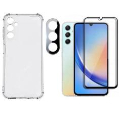 Imagem de Capa Capinha + Pelicula Vidro 3d + Pelicula Camera Para Samsung Galaxy